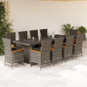 11-teiliges Garten-Esszimmerset und Kissen synthetisches Rattangrau von , Gartensets - Ref: Foro24-3277558, Preis: 1,00 €, Ra...