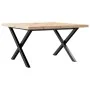 X-frame coffee table solid pine and steel 60x60x40.5 cm by , Kitchen and dining tables - Ref: Foro24-3282748, Price: 66,01 €,...