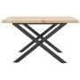 X-frame coffee table solid pine and steel 60x60x40.5 cm by , Kitchen and dining tables - Ref: Foro24-3282748, Price: 66,01 €,...