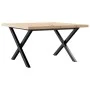 X-frame coffee table solid pine and steel 60x60x40.5 cm by , Kitchen and dining tables - Ref: Foro24-3282748, Price: 66,01 €,...