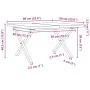 X-frame coffee table solid pine and steel 60x60x40.5 cm by , Kitchen and dining tables - Ref: Foro24-3282748, Price: 66,01 €,...