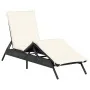 Tumbona con cojín ratán sintético negro de , Tumbonas - Ref: Foro24-4002701, Precio: 141,27 €, Descuento: %