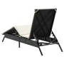 Tumbona con cojín ratán sintético negro de , Tumbonas - Ref: Foro24-4002701, Precio: 141,27 €, Descuento: %