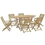 7-piece solid acacia wood garden dining set by , Garden sets - Ref: Foro24-3295003, Price: 403,95 €, Discount: %
