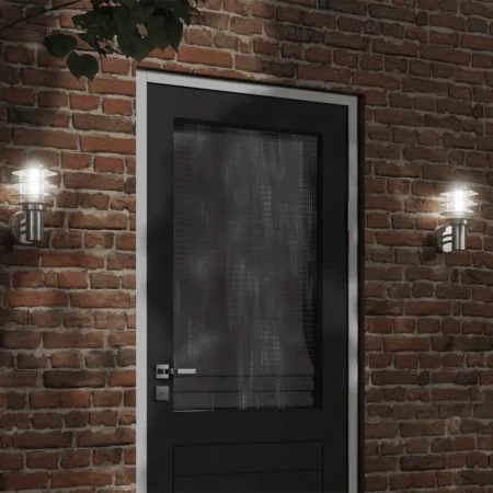 Außenwandleuchten 2 Stück Edelstahl silber von , Außenbeleuchtung - Ref: Foro24-4006229, Preis: 51,18 €, Rabatt: %