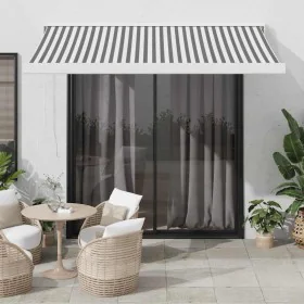 Retractable awning aluminum and anthracite and white fabric 3.5x2.5 m by , Awnings - Ref: Foro24-3216134, Price: 872,20 €, Di...