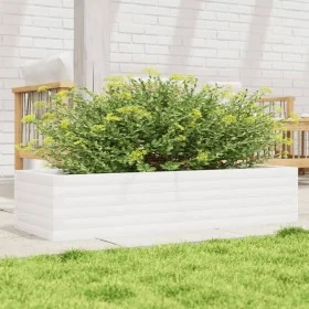 Pflanzgefäß aus massivem Kiefernholz weiß 110x40x23 cm von , Töpfe und Pflanzgefäße - Ref: Foro24-847229, Preis: 89,85 €, Rab...