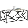 Steel coffee table with transparent glass top 98.5x50x41cm by , Coffee table - Ref: Foro24-845996, Price: 55,22 €, Discount: %