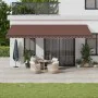 Toldo retráctil automático con luces LED marrón 600x350 cm de , Toldos - Ref: Foro24-3215418, Precio: 908,87 €, Descuento: %
