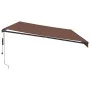Toldo retráctil automático con luces LED marrón 600x350 cm de , Toldos - Ref: Foro24-3215418, Precio: 908,87 €, Descuento: %