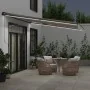 Manual retractable awning LED light anthracite and white 450x350 cm by , Awnings - Ref: Foro24-3215813, Price: 437,09 €, Disc...