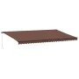 Toldo retráctil manual con luces LED marrón 600x300 cm de , Toldos - Ref: Foro24-3310222, Precio: 561,78 €, Descuento: %