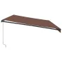Toldo retráctil manual con luces LED marrón 600x300 cm de , Toldos - Ref: Foro24-3310222, Precio: 561,78 €, Descuento: %