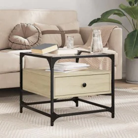 Sonoma Couchtisch mit Glasplatte aus Eiche 50x50x45 cm von , Couchtisch - Ref: Foro24-846050, Preis: 60,26 €, Rabatt: %