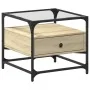 Sonoma oak glass top coffee table 50x50x45 cm by , Coffee table - Ref: Foro24-846050, Price: 60,26 €, Discount: %