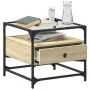 Sonoma oak glass top coffee table 50x50x45 cm by , Coffee table - Ref: Foro24-846050, Price: 60,26 €, Discount: %