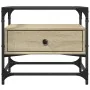 Sonoma oak glass top coffee table 50x50x45 cm by , Coffee table - Ref: Foro24-846050, Price: 60,26 €, Discount: %