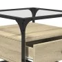 Sonoma oak glass top coffee table 50x50x45 cm by , Coffee table - Ref: Foro24-846050, Price: 60,26 €, Discount: %