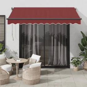 Manuelle einziehbare Markise mit burgunderroten LED-Leuchten 300x250 cm von , Markisen - Ref: Foro24-3215336, Preis: 279,44 €...