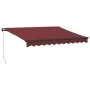 Manual retractable awning with burgundy LED lights 300x250 cm by , Awnings - Ref: Foro24-3215336, Price: 279,44 €, Discount: %