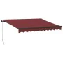 Toldo retráctil manual con luces LED burdeos 300x250 cm de , Toldos - Ref: Foro24-3215336, Precio: 279,44 €, Descuento: %