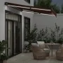 Manual retractable awning with burgundy LED lights 300x250 cm by , Awnings - Ref: Foro24-3215336, Price: 279,44 €, Discount: %