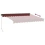 Manual retractable awning with burgundy LED lights 300x250 cm by , Awnings - Ref: Foro24-3215336, Price: 279,44 €, Discount: %