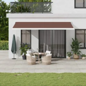 Manual retractable awning brown 500x300 cm by , Awnings - Ref: Foro24-3215722, Price: 719,89 €, Discount: %