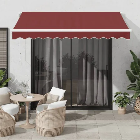 Automatic retractable awning with burgundy LED lights 300x250 cm by , Awnings - Ref: Foro24-3214971, Price: 487,90 €, Discoun...