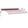 Automatic retractable awning with burgundy LED lights 300x250 cm by , Awnings - Ref: Foro24-3214971, Price: 487,90 €, Discoun...