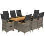 9-piece garden table and chairs and cushions synthetic rattan gray by , Garden sets - Ref: Foro24-3276974, Price: 1,00 €, Dis...