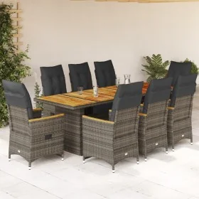 9-piece garden table and chairs and cushions synthetic rattan gray by , Garden sets - Ref: Foro24-3277269, Price: 1,00 €, Dis...