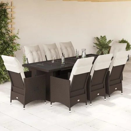 Set mit 9 Gartentisch und Stühlen und Kissen PE Rattan braun von , Gartensets - Ref: Foro24-3277243, Preis: 1,00 €, Rabatt: %