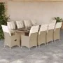 Set mit 11 Gartentisch und Stühlen und Kissen PE Rattan beige von , Gartensets - Ref: Foro24-3277248, Preis: 1,00 €, Rabatt: %