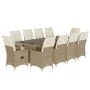 Set of 11 garden table and chairs and cushions PE rattan beige by , Garden sets - Ref: Foro24-3277248, Price: 1,00 €, Discoun...