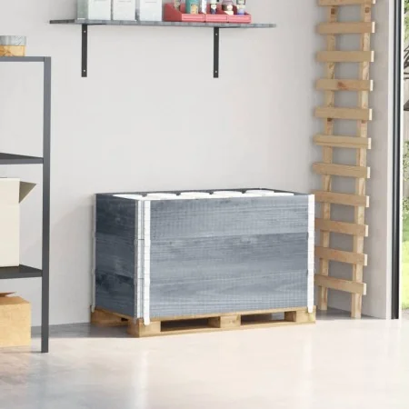 Collares de palets 3 uds madera maciza de pino gris 100x50 cm by , Loading platforms and pallets - Ref: Foro24-3295372, Price...