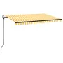 Automatic retractable awning yellow and white 450x350 cm by , Awnings - Ref: Foro24-3069208, Price: 489,24 €, Discount: %