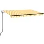 Toldo retráctil automático amarillo y blanco 450x350 cm de , Toldos - Ref: Foro24-3069208, Precio: 511,31 €, Descuento: %