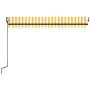 Automatic retractable awning yellow and white 450x350 cm by , Awnings - Ref: Foro24-3069208, Price: 489,24 €, Discount: %