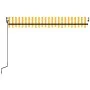 Toldo retráctil automático amarillo y blanco 450x350 cm de , Toldos - Ref: Foro24-3069208, Precio: 511,31 €, Descuento: %