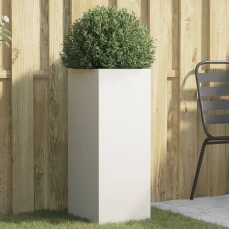 Pflanzgefäß aus weißem Stahl 32x29x75 cm von , Töpfe und Pflanzgefäße - Ref: Foro24-841572, Preis: 60,72 €, Rabatt: %