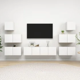 8-teiliges TV-Möbelset Sperrholz weiß von , TV-Möbel - Ref: Foro24-3078714, Preis: 224,47 €, Rabatt: %