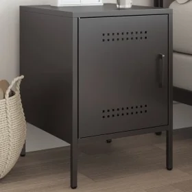 Black steel bedside table 36x39x50.5 cm by , Nightstands - Ref: Foro24-842910, Price: 52,19 €, Discount: %