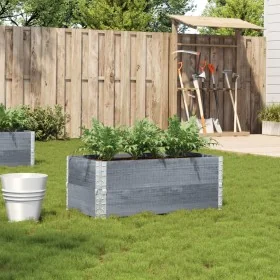 Solid pine wood planter gray 100x50 cm by , Pots and planters - Ref: Foro24-3295393, Price: 71,09 €, Discount: %