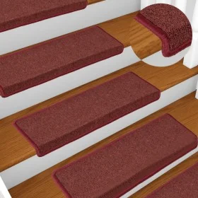 Treppenstufenteppiche 15 Stück mattrot 65x21x4 cm von , Treppenmatten - Ref: Foro24-326199, Preis: 63,42 €, Rabatt: %