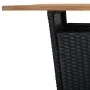 High garden table and stools 3 pieces and cushions PE rattan black by , Garden sets - Ref: Foro24-3261480, Price: 314,41 €, D...