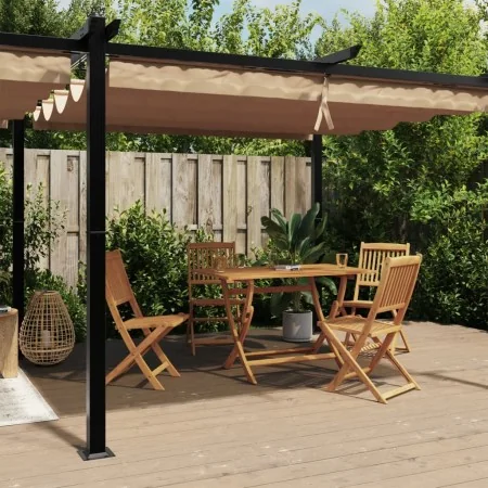 Gartenpavillon mit einziehbarem taupefarbenem Dach 3x6 m von , Zelte und Pavillons - Ref: Foro24-3217063, Preis: 711,03 €, Ra...