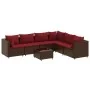 7-piece garden furniture set and cushions synthetic rattan brown by , Garden sets - Ref: Foro24-3308149, Price: 514,61 €, Dis...