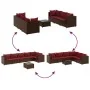 7-piece garden furniture set and cushions synthetic rattan brown by , Garden sets - Ref: Foro24-3308149, Price: 514,61 €, Dis...