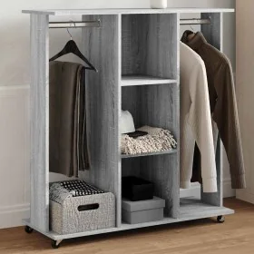 Sonoma gray engineered wood wheeled wardrobe 102x38x110 cm by , Clothing and closet storage - Ref: Foro24-848036, Price: 115,...